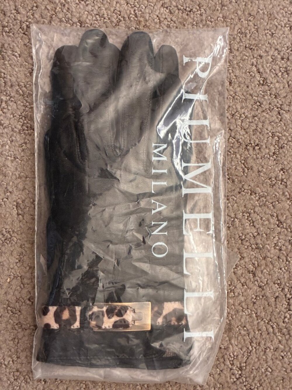 Piumelli Milano leather gloves cashmere lined womens size 7 NWT
